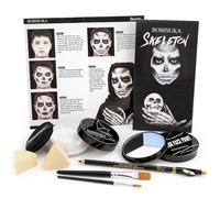 BOBISUKA Halloween Skeleton Makeup Kit, Complete Skeleton/Skull Face Paint SFX Character Set, Professional Skeleton Makeup Kit for Costume Art Cosplay Dress-Up Party for Kids & Adults