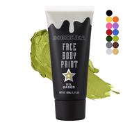 BOBISUKA Ogre Green Face Body Paint, Creamblend Face Painting Kit, Green Eye Black for Sports, Facepaint for Halloween Makeup Zombie, Witch Cosplay, Costume, Theme Parties and Hunting Camo(2.1 Fl.oz)
