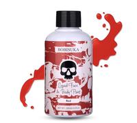 BOBISUKA Red Face Body Paint Liquid Texture Washable Non Toxic Facepaint Fast Drying Foundation Makeup for Halloween Clown Joker Devil Cosplay SFX Costume Party