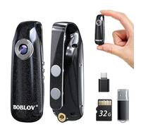 BOBLOV 007 Small Body Cameras, 32GB 1080P Portable Pocket Tiny Body Cams with Back Clip, User-Friendly Mini Camera Bodycams, Loop Recording for Bike/Pet/Home/Proof/Personal Safety (32GB)