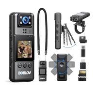 BOBLOV A23 Body Cam, 256GB Body Camera with Rotate Lens, 9-hour Battery Life, Night Vision, 360° Clip, Bodycams with Bike Mount and Lanyard for Walking, Cycling, and Outdoor Adventures