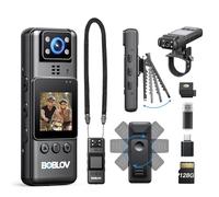 BOBLOV A23 Mini Body Cameras, 125GB Body Cam with Rotate Lens, up to 9 Hours Battery Life, Bodycams with Bike Mount, Night Vision, 360° Clip, Lanyard for Walking, Cycling, and Outdoor Adventures