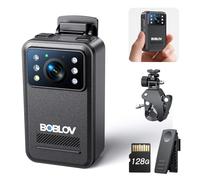 BOBLOV A28 Small Body Camera, Mini Video Camera Camcorder with 2K, 9 Hours Battery Life, with Night Vision, and Bike Mount for On-The-Go Recording, Law Enforcement and Personal Usage(128GB)