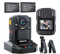 BOBLOV D7 2K Body Camera, 2 x 1950 mAh Battery with Charging Station, IP67 Waterproof Camera with Audio and Video Recording, 170° Wide Angle, Night Vision for App