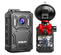 BOBLOV KJ23PRO 2K Body Camera, 127GB Body Cams with Night Vision, 4000mAh Battery for 15 Hours Continuous Recording, IP66 Design, USB-C Design for Law Enforcement, Security, and Outdoor Work