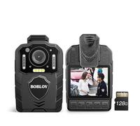 BOBLOV KJ25 Body Camera 8GB, Built-in 3000mAh Large Battery for 13 Hours Video Shooting 1080P Body Cam with Audio, Night Vision Body Worn Camera with Pre/Post-Recording, for Law Enforcement