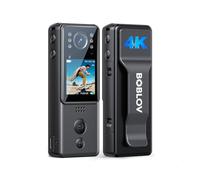 BOBLOV Mini Body Camera 4K with Rotation Lens, Small Bodycams with Night Vision, 2X 1400mAh Batteries with Charging Dock, Bike Mount Included for Police, Patrol, and Cycling (128GB)