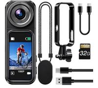 BOBLOV Mini Body Camera with 32GB Card, Thumb-Size Wearable Camera with Touch Screen & Rotating Lens, Magnetic Mount for Hands-Free Recording, Portable Action Camera for Work Travel Vlogging, W2