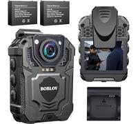BOBLOV T5 1440P Security Body Camera with Sound, Built-in 128GB Personal Bodycam, Two Batteries with Dock, Police Body Worn Camera for Law Enforcement, Patrol, Night Vision, File Protection