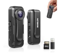 BOBLOV W1 64GB HD 1080P Wearable Body Camera With 2 Clips, Loop Recording, Time Stamp, Back Clip for Traveling, Driver, Delivery Man, Lecture Recording
