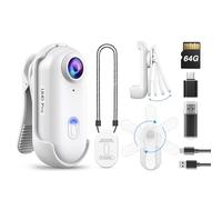 BOBLOV W4 2K Mini Body Camera, Wearable 64GB Camera with 360°Rotatable Clip & Magnetic Clip, 120 Minutes for Recording, Easy to Use and Take for Lecture, Traveling and Outdoors Activities (WT64GB)