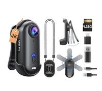 BOBLOV W4 4K Mini Body Camera, Wearable Camera with 360°Rotatable Clip & Magnetic Clip, 96 Minutes for Recording, Easy to Use for Lecture, Traveling, Pet Walking and Outdoors Activities