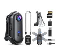 BOBLOV W4 Mini Body Camera, Wearable Camera with 360°Rotatable Clip & Magnetic Clip, 120 Minutes for 1080P Recording, Easy to Use for Lecture, Traveling, Pet Walking and Outdoors Activities (64GB)
