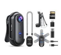 BOBLOV W4 Mini Body Camera, Wearable Camera with 360°Rotatable Clip & Magnetic Clip, 120 Minutes for 1080P Recording, Easy to Use for Lecture, Traveling, Pet Walking and Outdoors Activities (128GB)