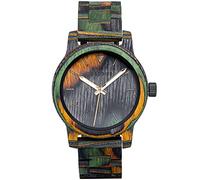 BOBO BIRD Men Wooden Watch Fashion Quartz Analog Wristwatch Colorful Handmade Wooden Watches for Men (Green-Wood)