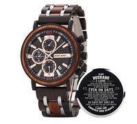 BOBO BIRD S18-1 Personalized Engraved Wood Watch Customized Wooden Watches for Husband Boyfriend Birthday Anniversary, husband-1, 44 mm, stylish