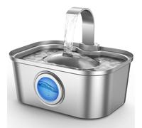 Bobo&Dragon Automatic Stainless Steel Cat Water Fountain for Cats & Dogs 124oz/3.5L - Quiet Water Dispenser Bowl with Pump, Fresh Filtered Hydration, Easy Clean, Leak-Proof Design for Indoor