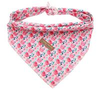 Bobo Rainbow Dog Bandana, 1PC Cute Pink Flowers Print Dog Bandanas Comfortable Bandanas Bibs Scarf Square Soft Dog Kerchief Pet Bandanas for Small Medium Large Dogs