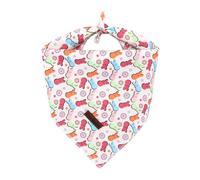 Bobo Rainbow Dog Bandana-1PC Easter Colorful Rabbit Print Scarf Square Bandanas Cute Soft Cotton Holiday Bandanas Bibs Adjustable Dog Kerchief for Small Medium Large Dogs