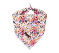 Bobo Rainbow Dog Bandana-1PC Spring Blue Flower Print Light Pink Scarf Square Bandanas Cute Soft Cotton Holiday Bandanas Bibs Adjustable Dog Kerchief for Small Medium Large Dogs