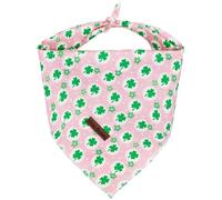 Bobo Rainbow Dog Bandana-1PC St Patrick's Four-Leaf Clover Scarf Square Bandanas Pink Spring Holiday Bandanas Bibs Soft Dog Kerchief Pet Bandanas for Small Medium Large Dogs