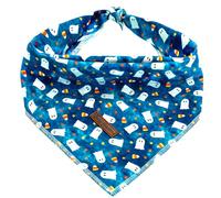 Bobo Rainbow Halloween Dog Bandana-1PC Ghost Print Bandanas Blue Puppy Bandanas Cute Fall Bibs Scarf Square Soft Holiday Dog Kerchief Pet Bandanas for Small Medium Large Dogs