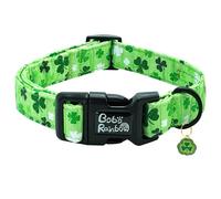 Bobo Rainbow St Patrick's Day Dog Collar-Trefoil Dog Collar Spring Pet Collar Adjustable Cute Pet Collar Soft Green Dog Collar Holiday Puppy Collar Geen Cotton Necklace Gift for Medium Dogs