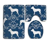 BOBO-Shop German Shorthair Pointer Dog Print Bathroom Rug Mats Set 3 Piece, Non-Slip Bath Rugs + Toilet Seat Cover + Contour Mat