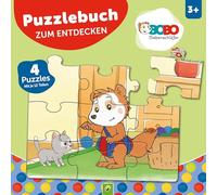 Bobo Siebenschläfer Puzzlebuch zum Entdecken: 4 Puzzles mit je 12 Teilen | Für Kinder ab 3 Jahren