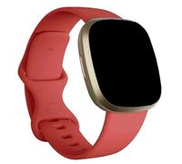 Bobo Silicone Sport Strap Compatible with Fitbit Versa 3 & Sense, Large, Red - Soft TPU Replacement Wrist Band, Sweat Resistant, Secure Fit, Easy Install for Women & Men