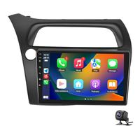 BOBOBH Android 14 Car Radio For Hon-da Civic Hatchback 2005-2011 Wireless CarPlay Android Auto Bluetooth Stereo NAVI GPS AUX 9 inch Touch Screen WiFi HiFi Audio + Rear View Camera Microphone(Color:S4)