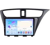 BOBOBH Android 14 Touch Screen Car Stereo for Honda Civic 9 FK FB 2012-2017,9 inch 2 Din Car Stereo with Bluetooth Carplay AHD Backup Camera GPS Navigation Steering Wheel Controls/SWC(B,H6 8G+256G)