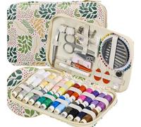 Bobode Sewing Sets & Kits Farmhouse Printing Sewing Kit Professional Adults Sewing Supplies with 24 Sewing Thread Set,Travel Sewing Kit for Emergency, Home