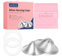 Boboduck The Original Silver Nursing Cup - 999 Silver Nipple Covers for Breastfeeding - Protect and Soothe Sore Nipples - Nursing Essentials Silver Nipple Protection with Soft Silicone