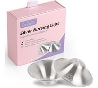 Boboduck The Original Silver Nursing Cups - Nipple Shields for Nursing Newborn, Newborn Breastfeeding Essentials Must Haves for Soothe and Protect Your Nursing Nipples - 925 Silver (Regular Size)