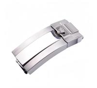 BoBoHome 16mm 316L Stainless Steel Watchband Snap Sweat-Resistant Extendable Closure Deployment Clasp for Rolex Deepsea Daytona-Polished Silver