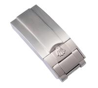 BoBoHome 16mm Brushed Solid Stainless Steel Wristwatch Buckle Scratch-Proof Extendable Metal Watch Clasp for Rolex Deepsea Daytona-Matte Silver