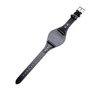BoBoHome 18mm Eco-Friendly Genuine Leather Bracelet Handmade Waterproof Replacement Watch Strap for Fossil ES4114 ES4113 ES3625 ES3616-Bright Black