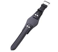 BoBoHome 22mm Handmade Eco-Friendly Genuine Leather Bracelet Waterproof Non-Slip Replacement Watch Strap for Fossil CH2592-Black A