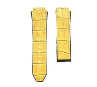 BoBoHome 25x19mm Durable Lightweight Premium Leather Strap, Water-Resistant Colorful Leather Watch Band for HUB-LOT B-I-G B-A-N-G Fu-sion Series-Yellow