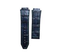 BoBoHome 25x19mm Durable Soft Leather Watch Band, Waterproof Multi-Style Premium Leather Watch Strap for HUB-LOT B-I-G B-A-N-G Fu-sion Series-Black + Green