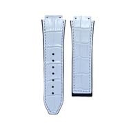 BoBoHome 25x19mm Long-Lasting Comfortable Leather Band, Waterproof Summer-Friendly Genuine Leather Watch Strap for HUB-LOT B-I-G B-A-N-G Fu-sion Series-White