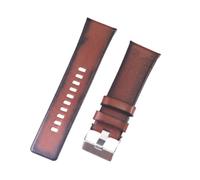 BoBoHome 26mm Brown Genuine Leather Watch Band Adjustable Replacement Leather Watch Strap with Metal Buckle for DIESEL and FOSSIL-Brown 26mm
