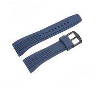 BoBoHome 26mm Non-slip Soft Silicone Band, Stain-resistant Eco-friendly Silicone Rubber Strap for Se-i-ko VELATURA/SRH SPC007J1 SRH013-Blue + Black Buckle