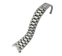 BoBoHome 3-Bead Solid Stainless Steel Watch Strap, Curved-End Steel Chain, Men's Replacement Bracelet Accessory for Rolex Datejust-Silver 17MM