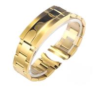 BoBoHome 316L Stainless Steel Men's Watch Band Deployment Clasp Metal Replacement Watch Bracelet for Rolex GMT Yacht Master-Gold 20mm