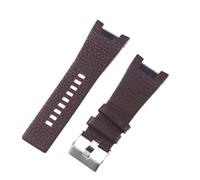 BoBoHome 32mm Eco-Friendly Genuine Leather Watch Band Replacement Leather Watch Strap Repairment Accessories for DIESEL DZ1216 DZ1273 DZ4246-Brown A