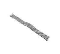 BoBoHome 9-Bead Curved Stainless Steel Watch Strap, Solid Folding Buckle Replacement Bracelet for OMEGA Speedmaster/De Ville/Seamaster Heritage-Silver 19MM