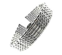BoBoHome 9-Bead Solid Stainless Steel Replacement Watch Strap, Slim Double-Press Butterfly Buckle Watch Bracelet for La Grande Classique de Longines-Silver 14MM