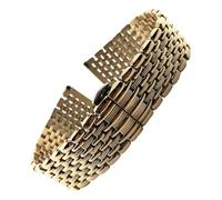 BoBoHome 9-Bead Solid Stainless Steel Replacement Watch Strap, Slim Double-Press Butterfly Buckle Watch Bracelet for La Grande Classique de Longines-Rose Gold 18MM